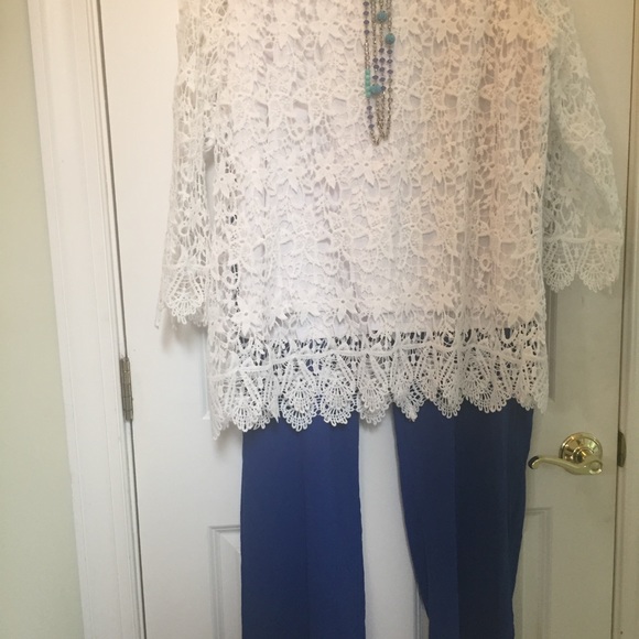 Talbot blue crinkle cotton pants - Picture 8 of 8